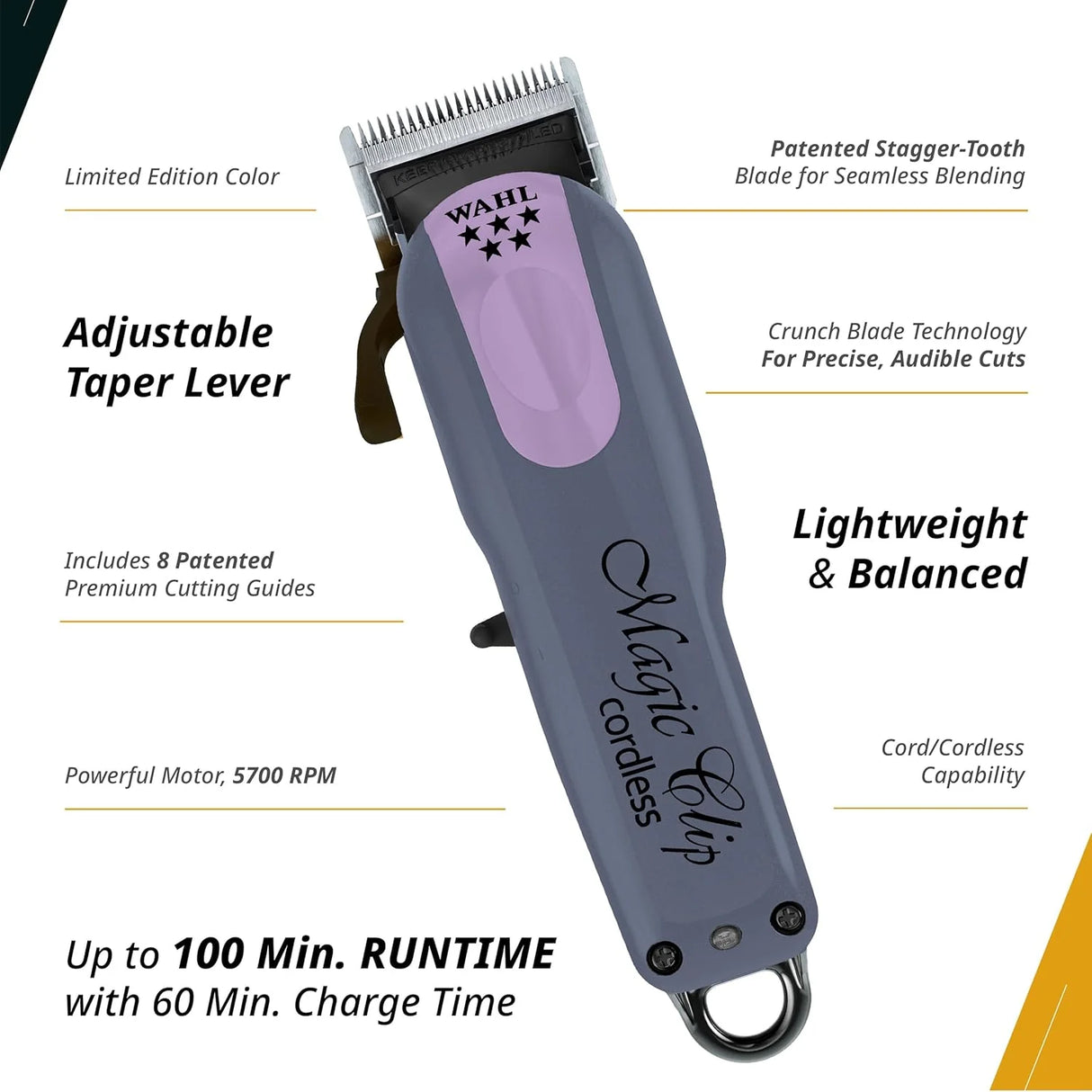 Wahl Limited Edition 5-Star Cordless Magic Clip Lavender