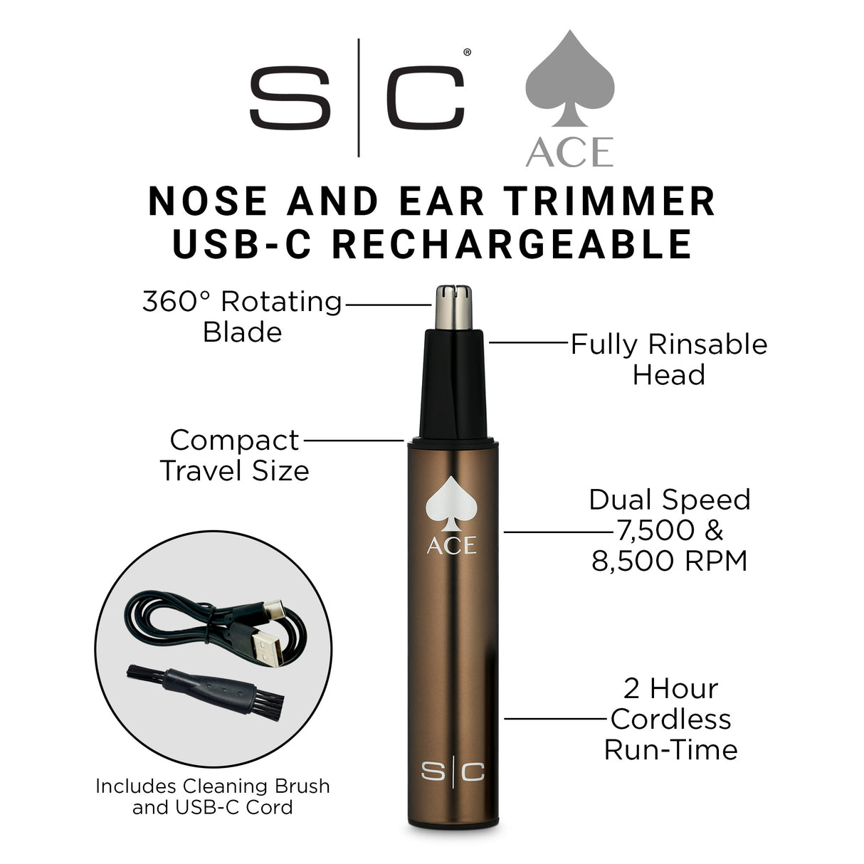 S|C ACE Electric Nose Hair Trimmer