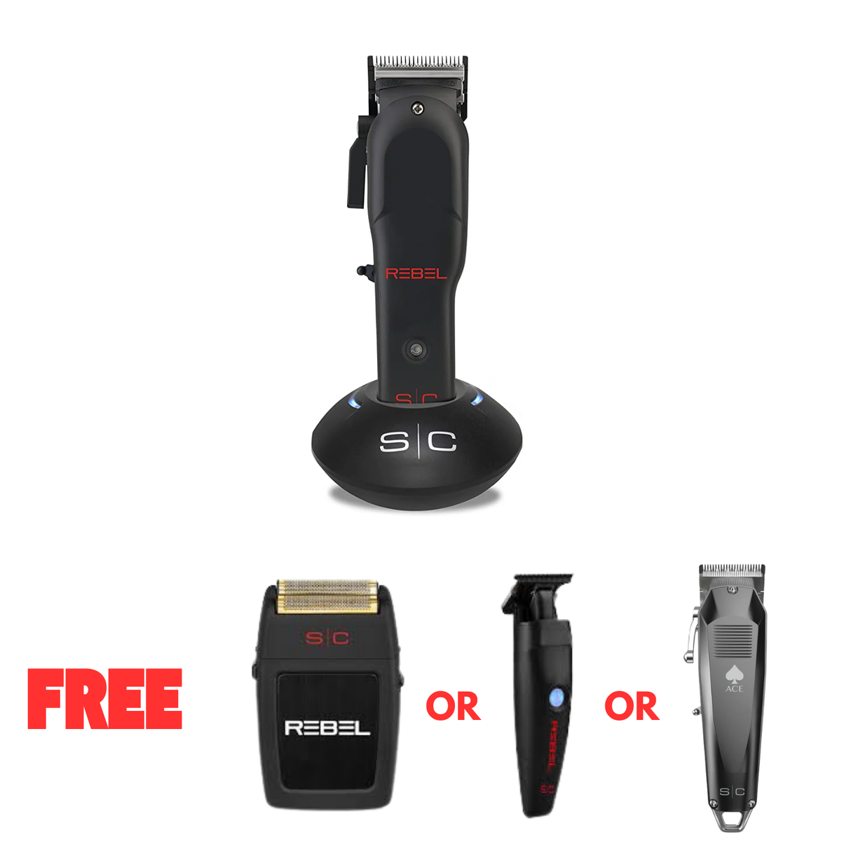 S|C Rebel Super-Torque Modular Cordless Clipper - Empire Barber Supply