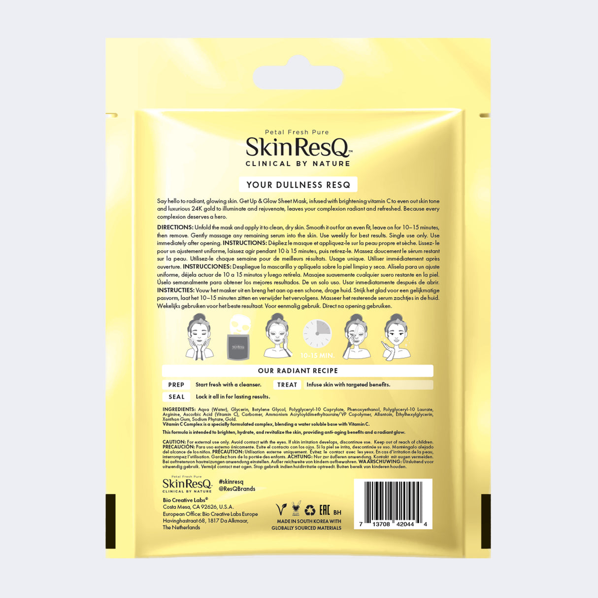 BCL SkinResQ Get Up and Glow Sheet Mask