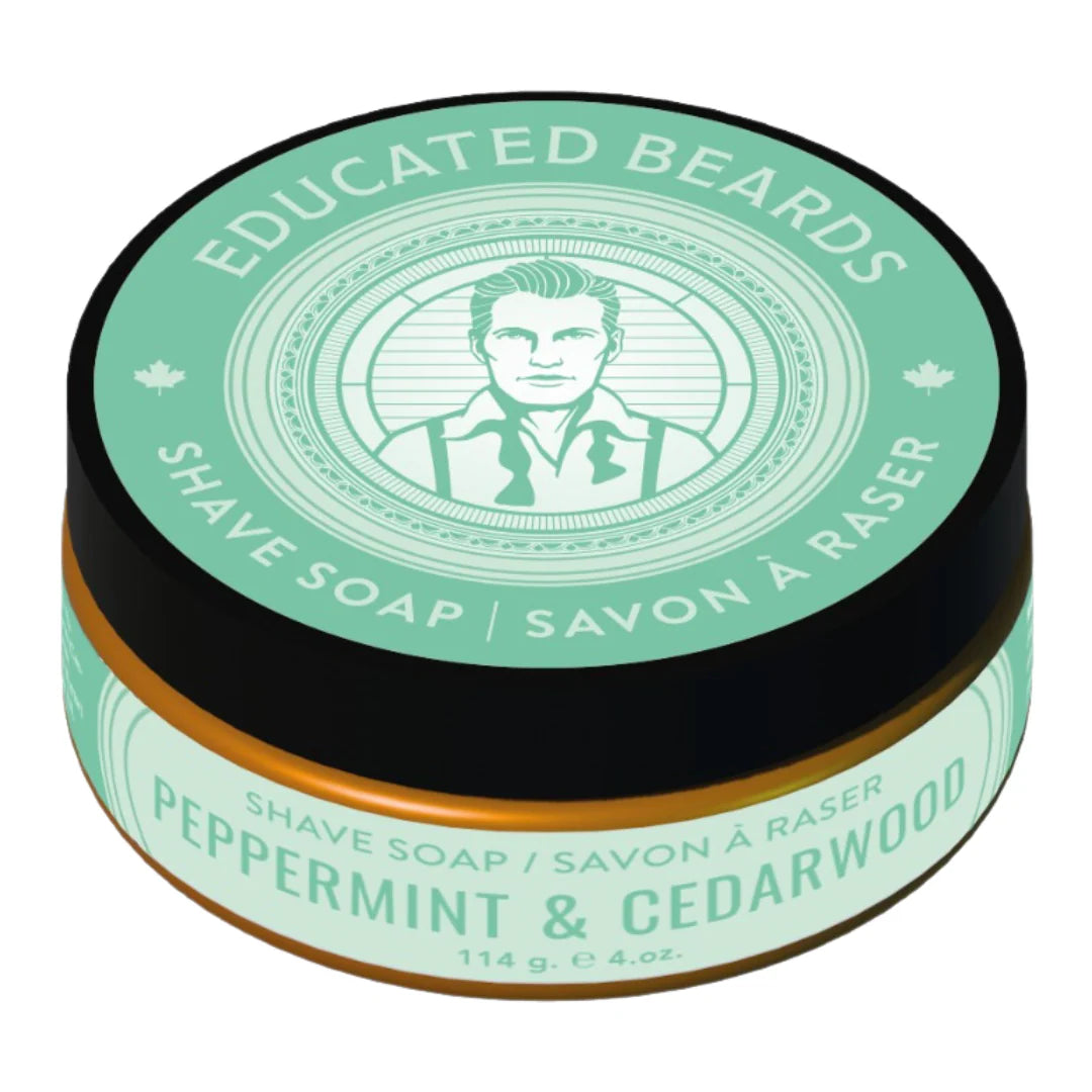 Educated Beards Peppermint Cedarwood Shave Soap 114g