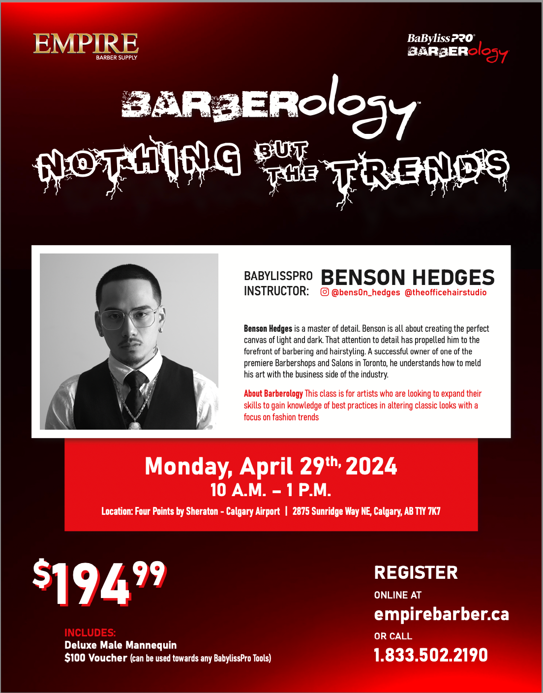 BabylissPro Nothing But The Trends Hands On Class w/ Benson April 29th 2024