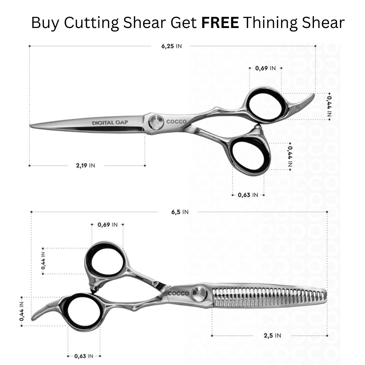 Cocco VG10 5.5" Cutting Shear and 6" Thinning Shear (Right Hand Set)