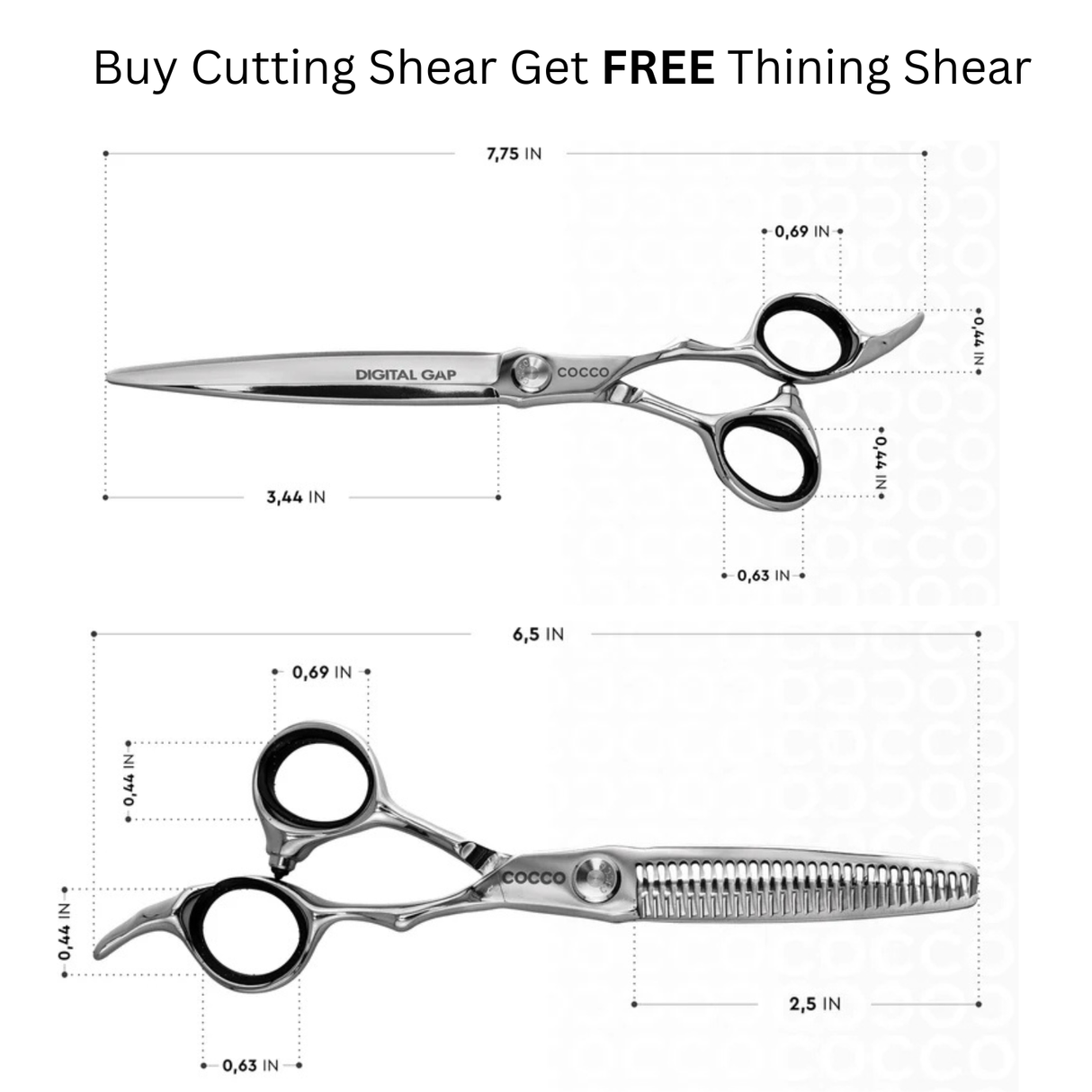 Cocco VG10 7" Cutting Shear and 6" Thinning Shear (Right Hand Set)