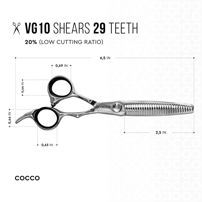 Cocco VG10 7" Cutting Shear and 6" Thinning Shear (Left Hand Set)