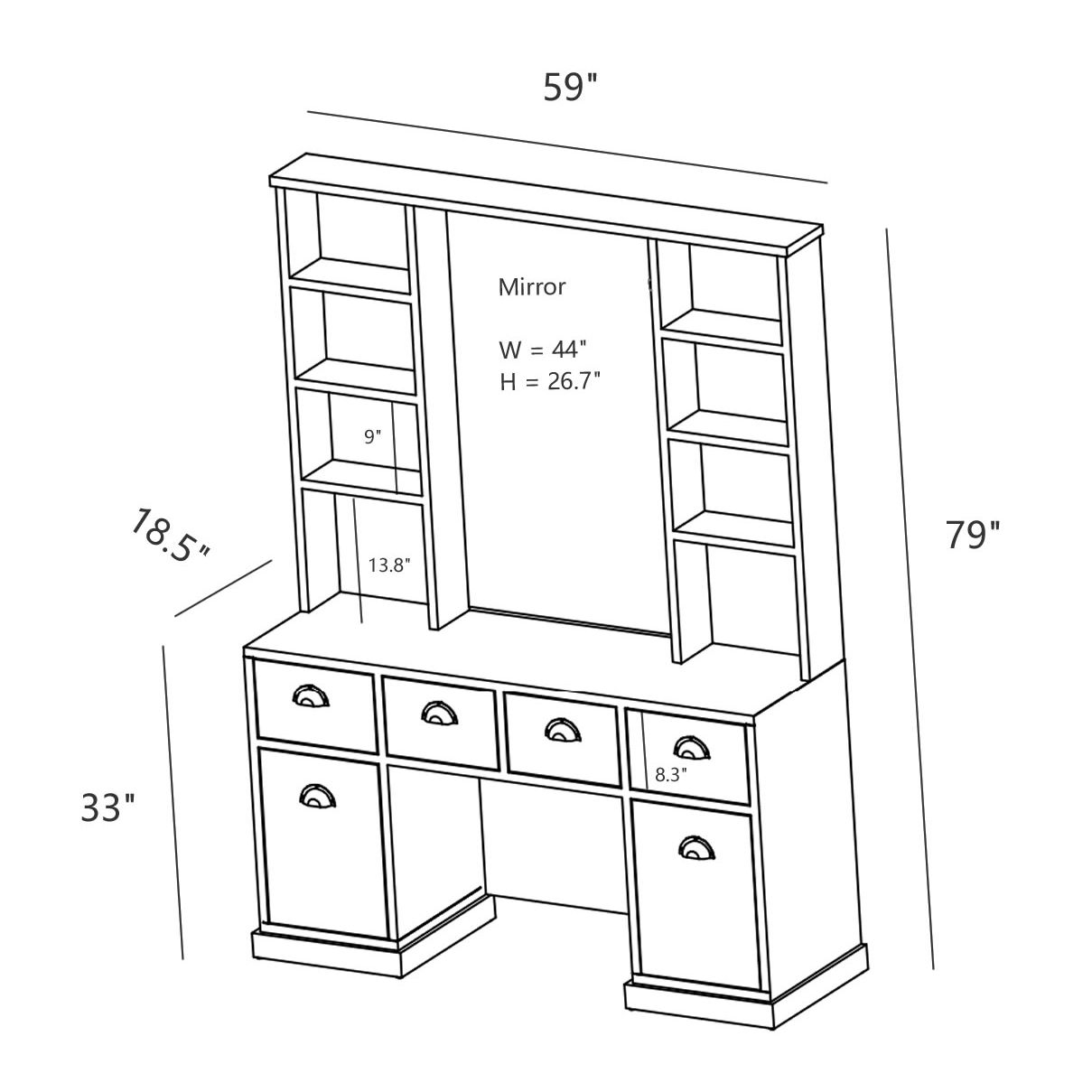 Ideal Dark Oak Elite Barber Station