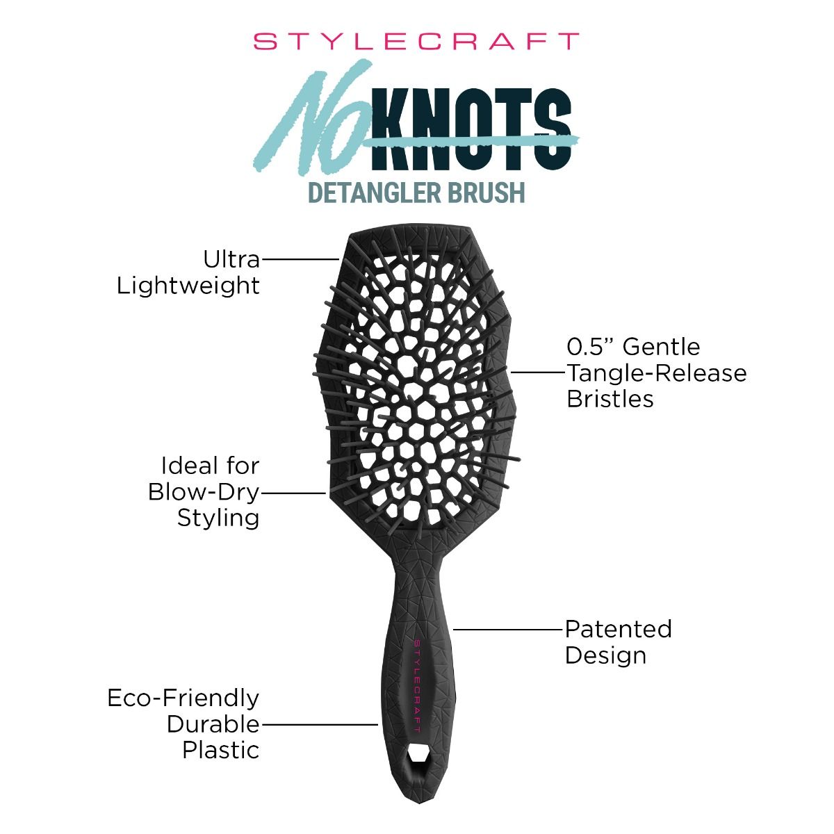StyleCraft No Knots Detangler Brush