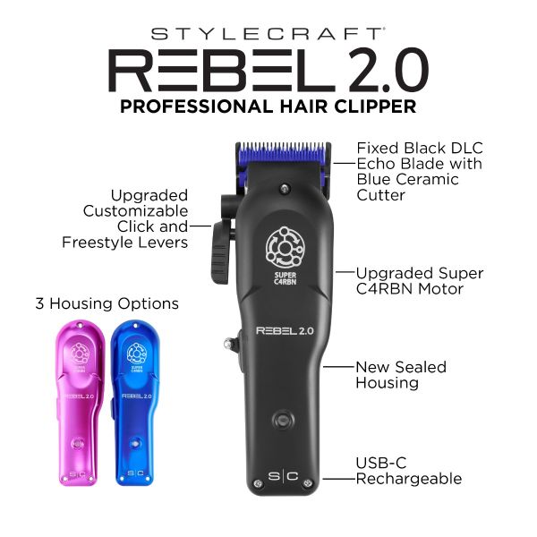 S|C Rebel 2.0 Super-Torque Modular Cordless Clipper