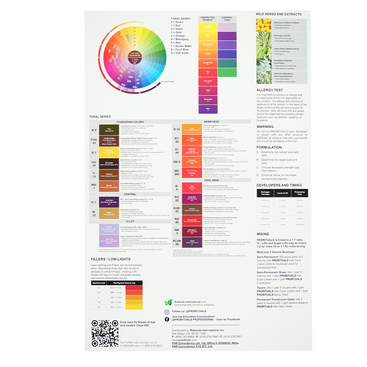 Prorituals Paper Color Chart - Empire Barber Supply