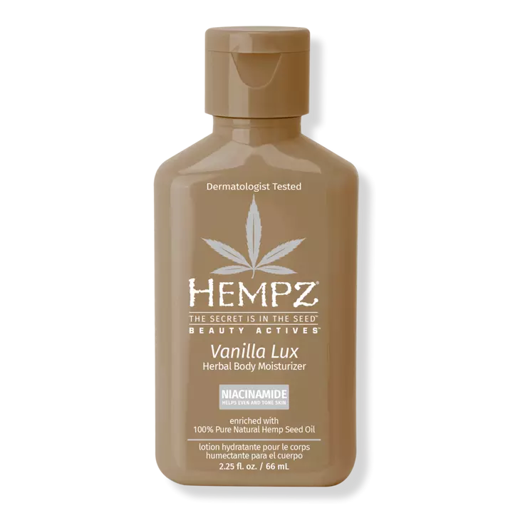Hempz Vanilla Lux Herbal Body Moisturizer with Niacinamide 2.25oz.
