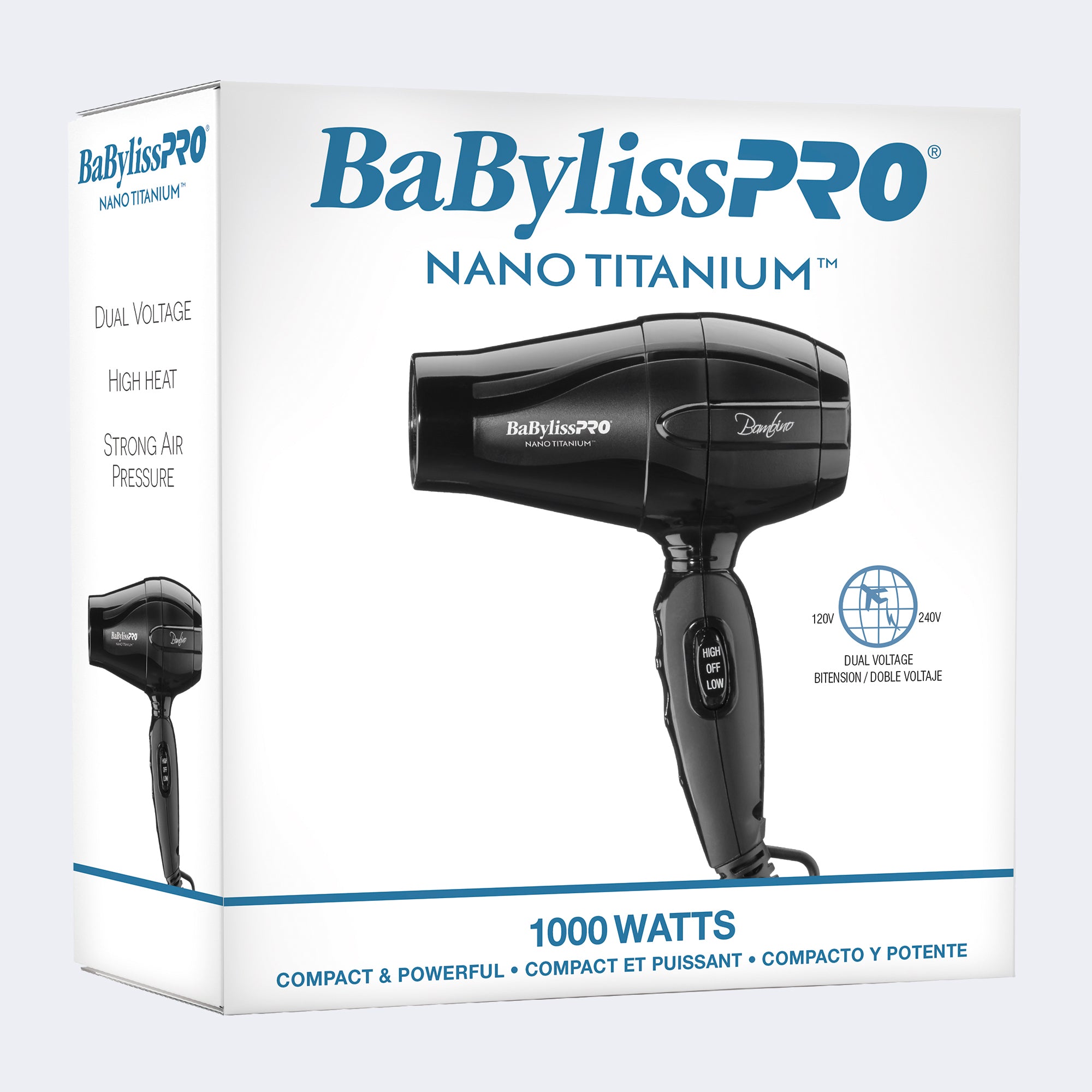 BabylissPro Nano-Titanium Bambino Travel Hairdryer