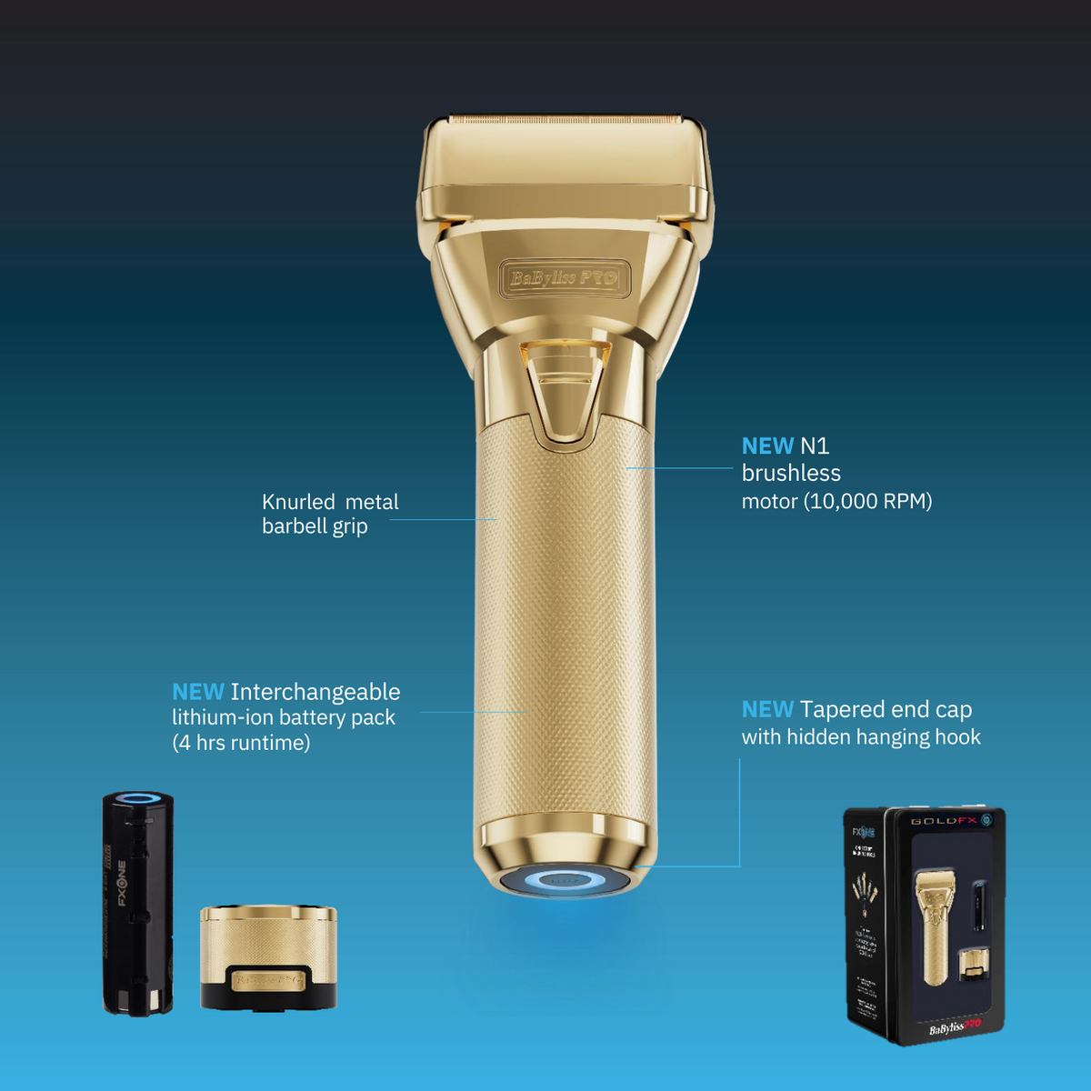 BabylissPro GoldFX FXONE Double Foil Stick Shaver – Empire Barber