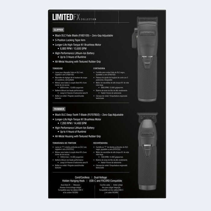 BaByliss Pro Limited FX ブラック　バリカンセット　レア BabylissPro LimitedFX Matte Black Clipper & Trimmer Set