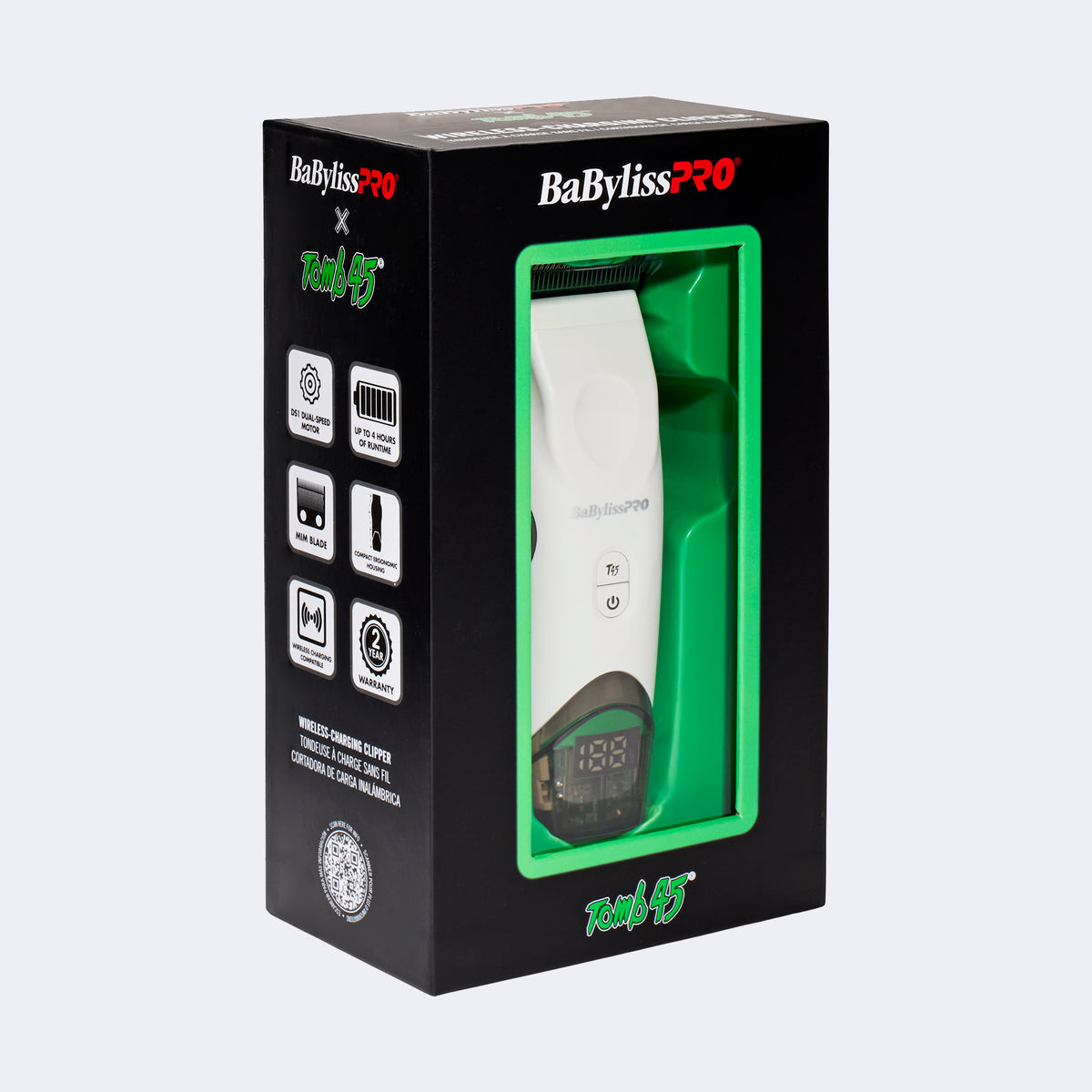 BabylissPro x Tomb45 Wireless Charging Clipper White
