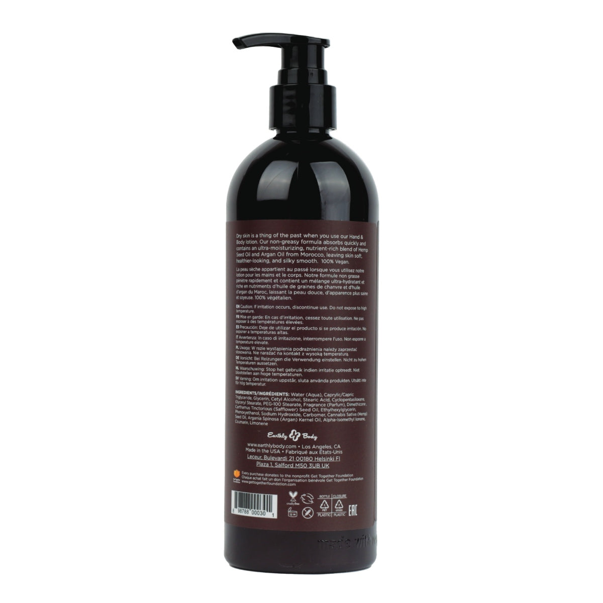 Earthly Body Hemp Seed Hand & Body Lotion Skinny Dip 16OZ - Empire Barber Supply
