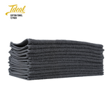 Ideal Cotton Barber Towels Black 12"x12" (12 Pack)