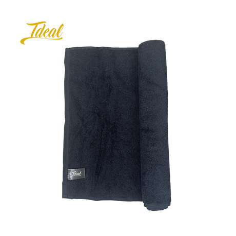 Ideal Cotton Barber Towels Black (12 Pack)
