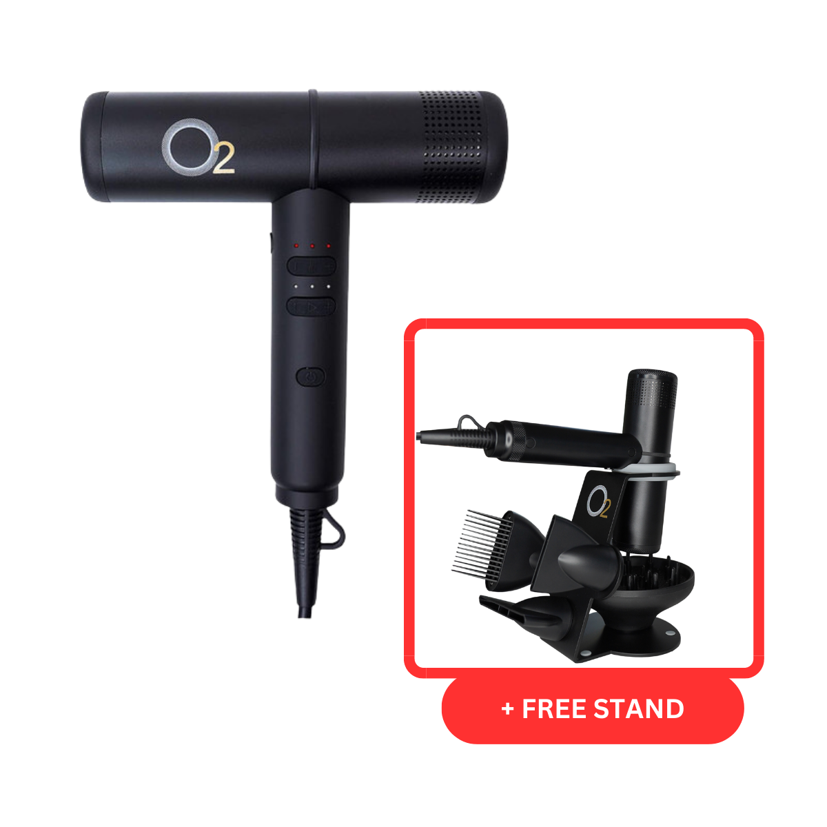 O2 Hypersonic Hair Dryer + FREE Professional Hair Dryer Stand