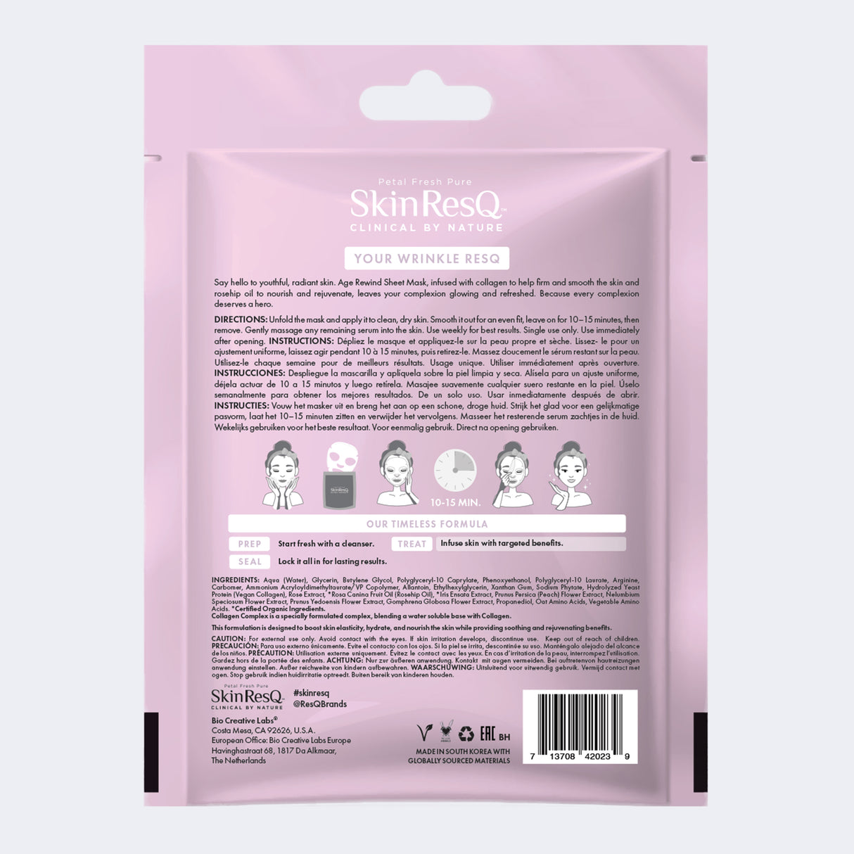 BCL SkinResQ Age Rewind Sheet Mask