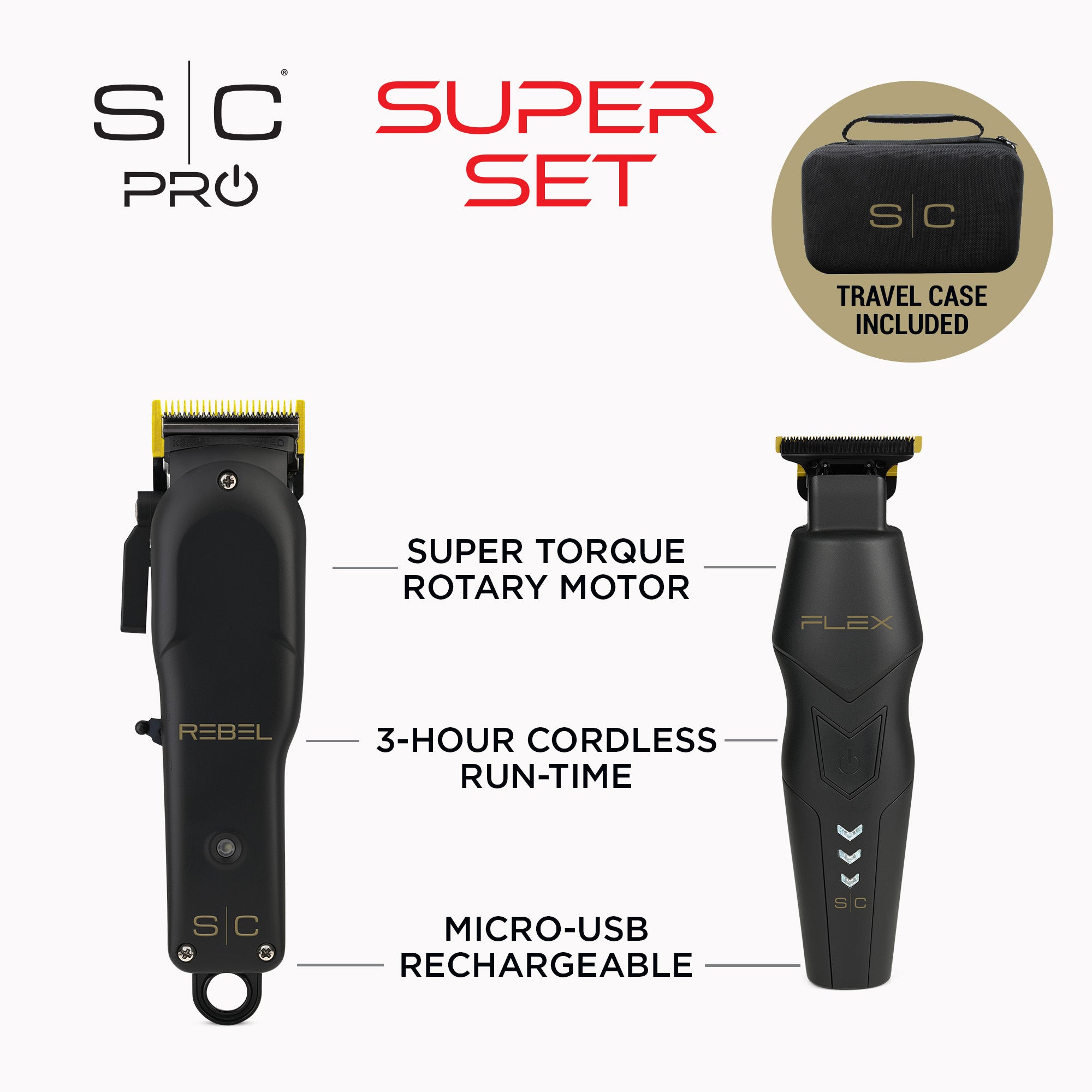 S|C Rebel Clipper + Flex Trimmer Super Set – Empire Barber Supply