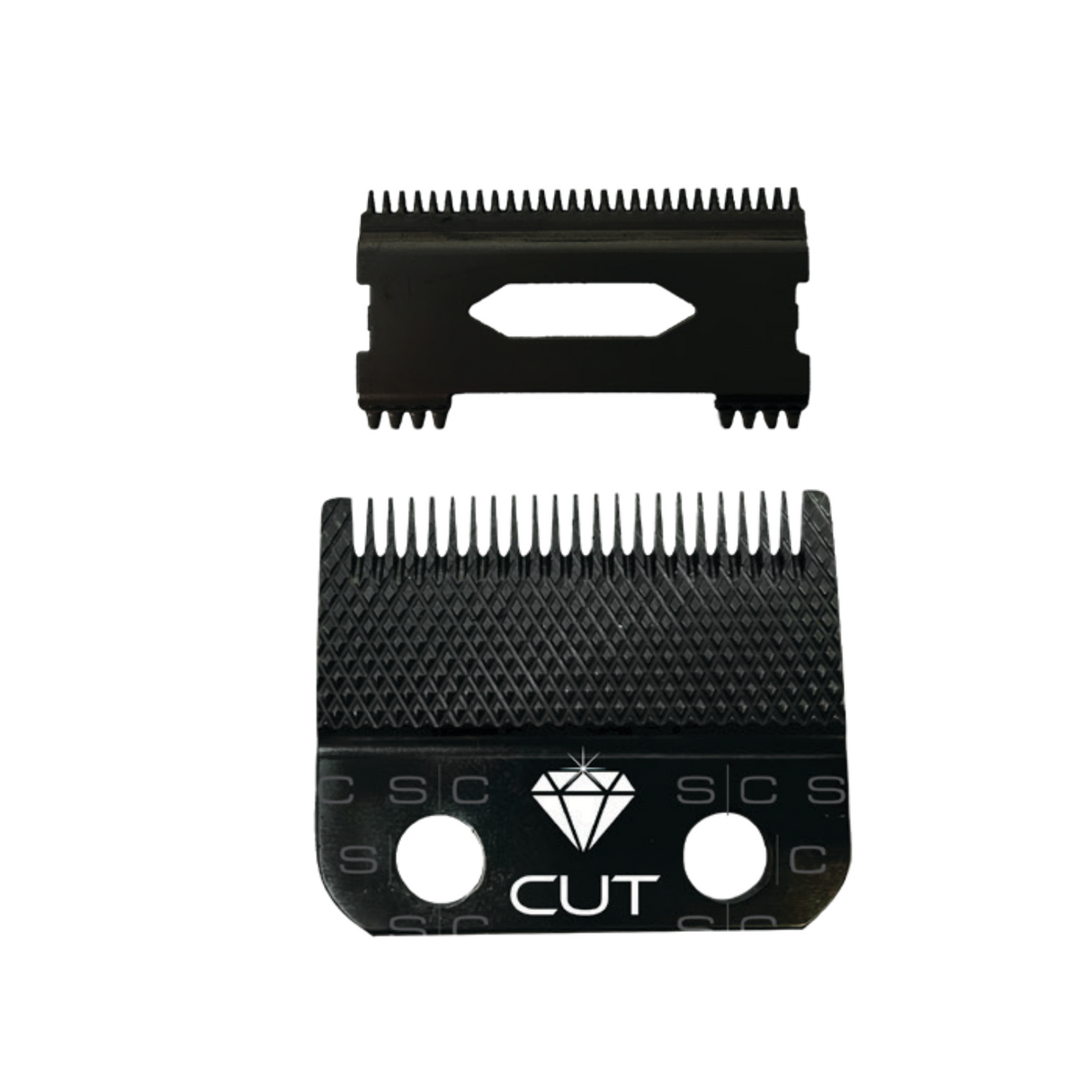 S|C Fixed Clipper Black Diamond Fade Blade with Black Diamond Shallow 2.0 Tooth Cutter