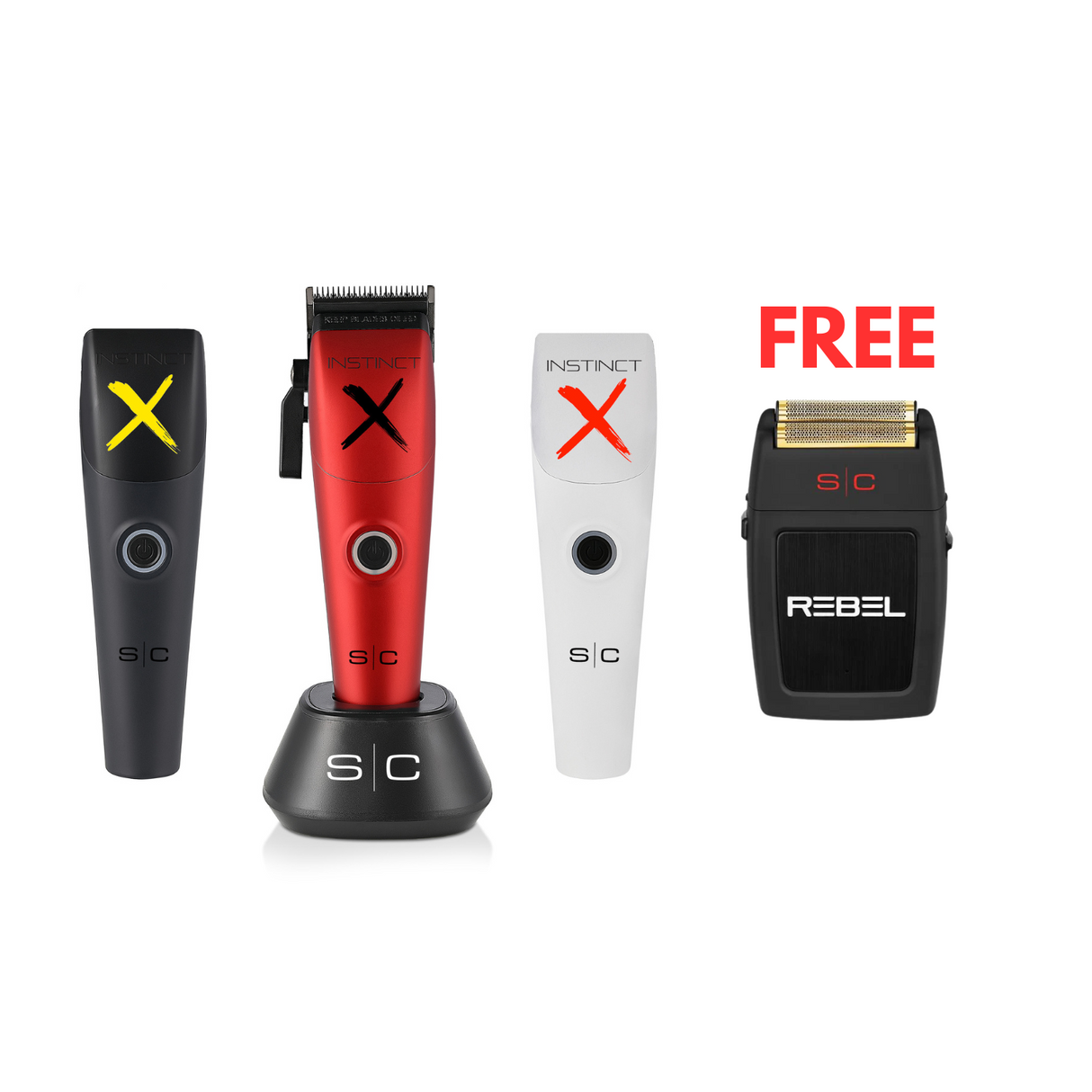 S|C Instinct-X IN2 Vector Motor Cordless Clipper + FREE S|C Rebel Shaver