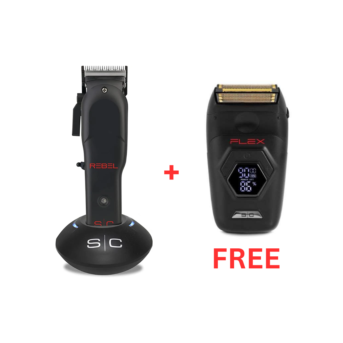 S|C Rebel Super-Torque Modular Cordless Clipper + FREE Flex Shaver