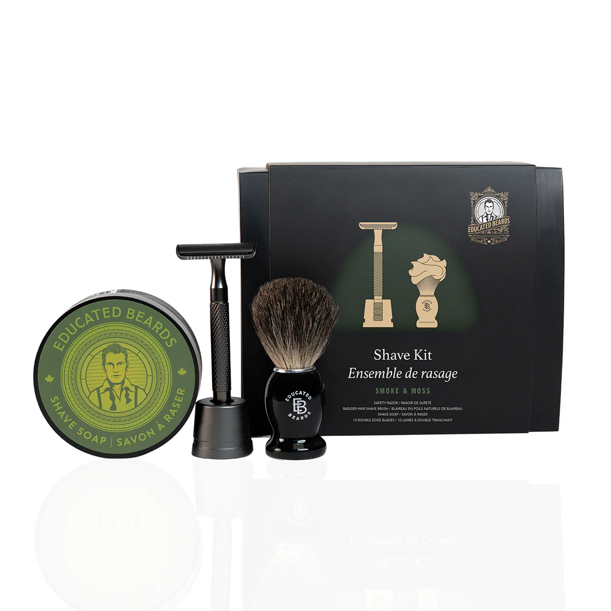 Educated Beards Smoke & Moss Shave Kit