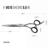Cocco VG10 5.5" Cutting Shear and 6" Thinning Shear (Left Hand Set)