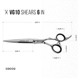 Cocco VG10 6" Cutting Shear and 6" Thinning Shear (Left Hand Set)