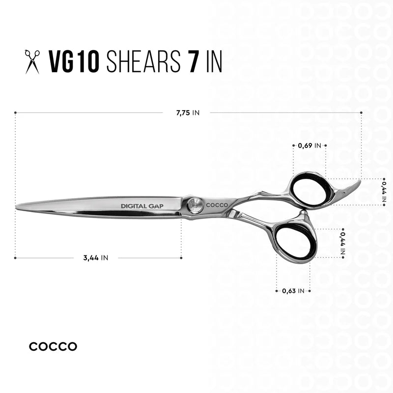 Cocco VG10 7" Cutting Shear and 6" Thinning Shear (Left Hand Set)