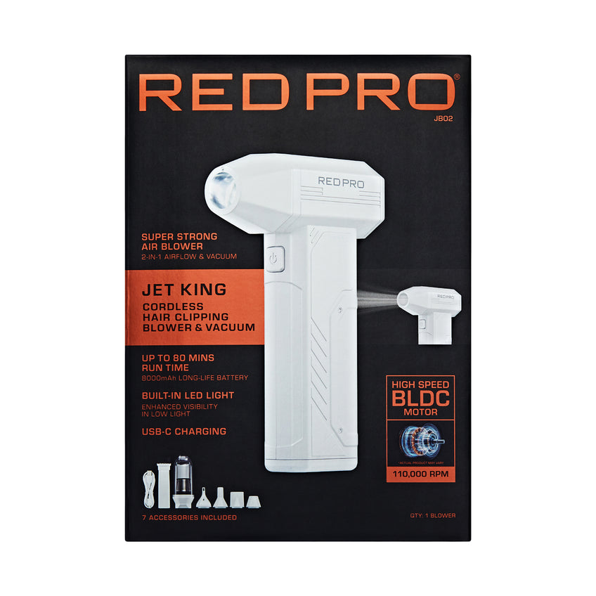 Red Pro Jet King Cordless Hair 2-in-1  Blower and Vaccuum