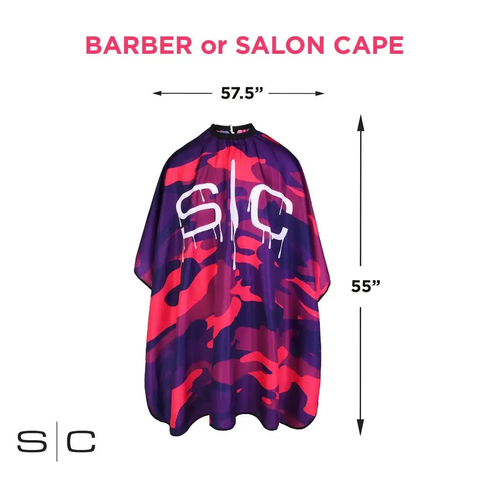 S|C Pink Camo Barber and Stylist Cape