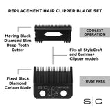 Stylecraft Replacement Fixed Black Diamond Faper Blade with Moving Black Diamond Carbon Slim Deep Tooth Cutter Set