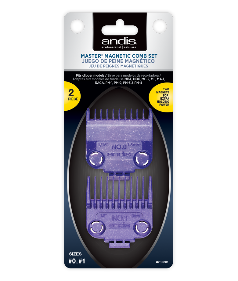 Andis Master Magnetic Comb Set — Dual Pack #0 & #1