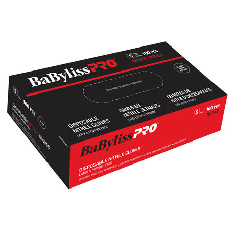 BabylissPro Disposable Nitrile Gloves Black (100 pack)
