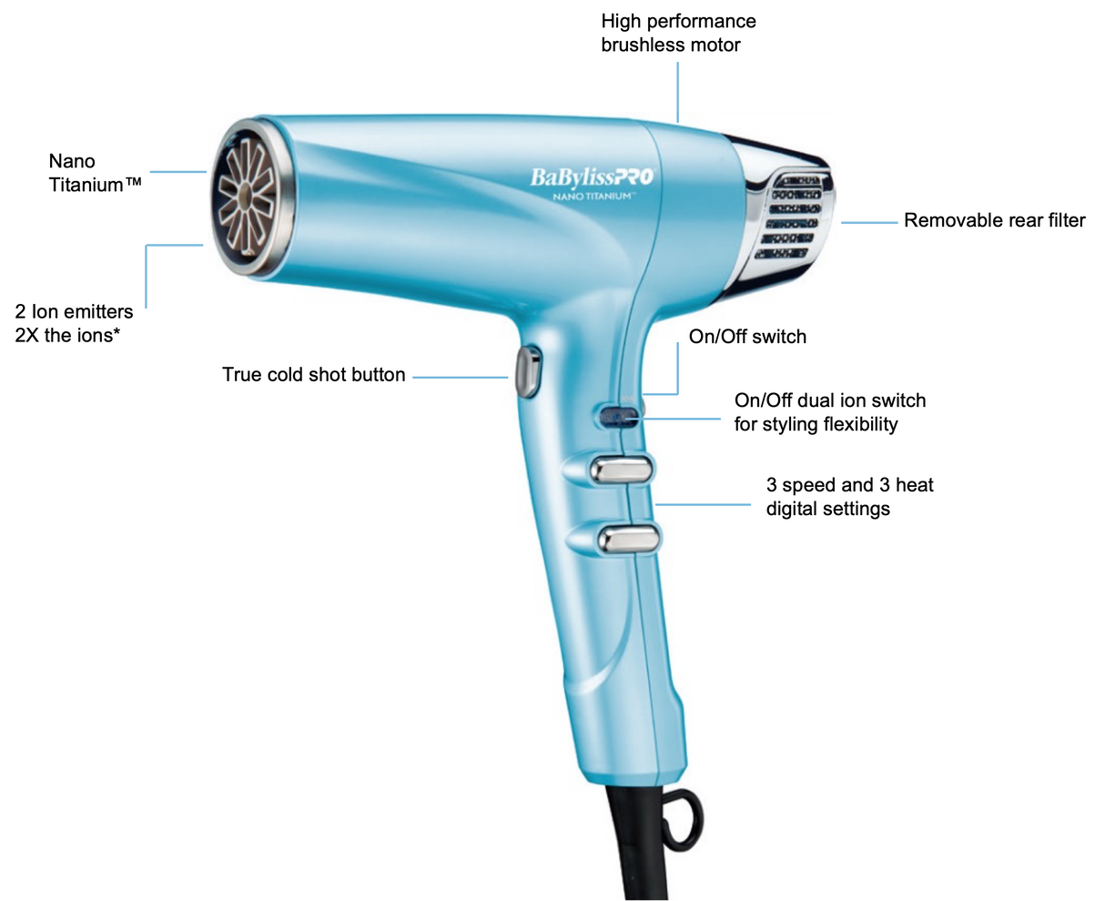 BabylissPro NanoTitanium Dual Ionic High-Speed Hair Dryer