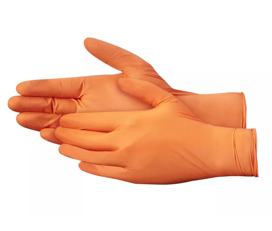 Orange Nitrile Powder Free Gloves (100 Pack)