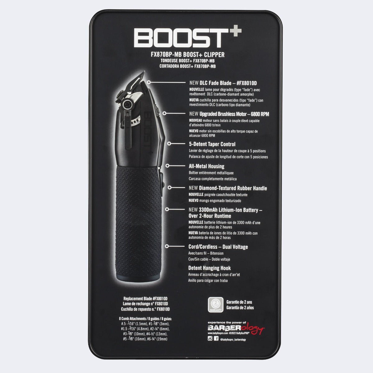 BabylissPro Boost+ Clipper Matte Black