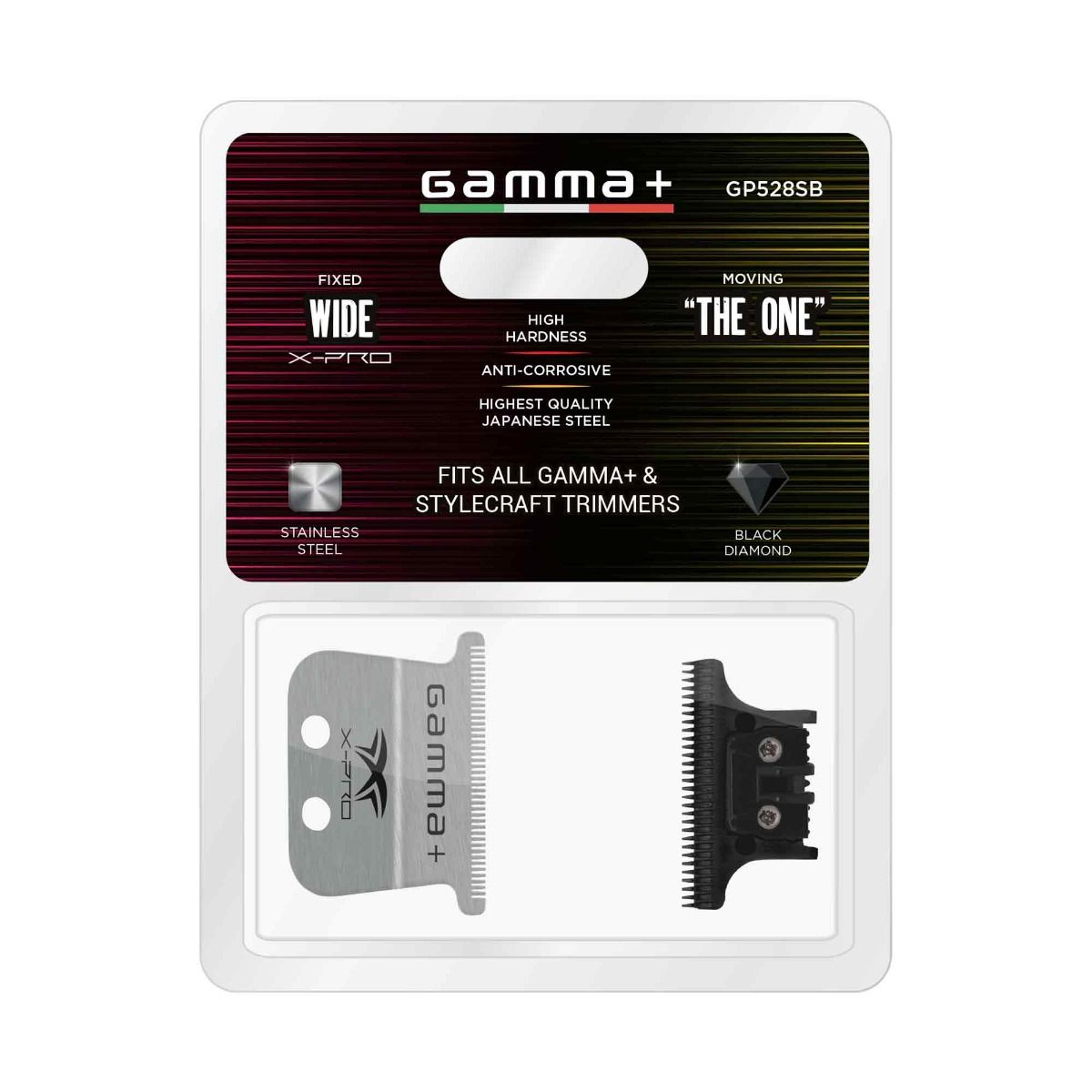 Gamma+ Wide Stainless Steel Blade + The One DLC Cutting Trimmer Blade