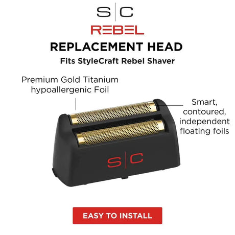 S|C Rebel Shaver Gold Titanium Replacement Foil