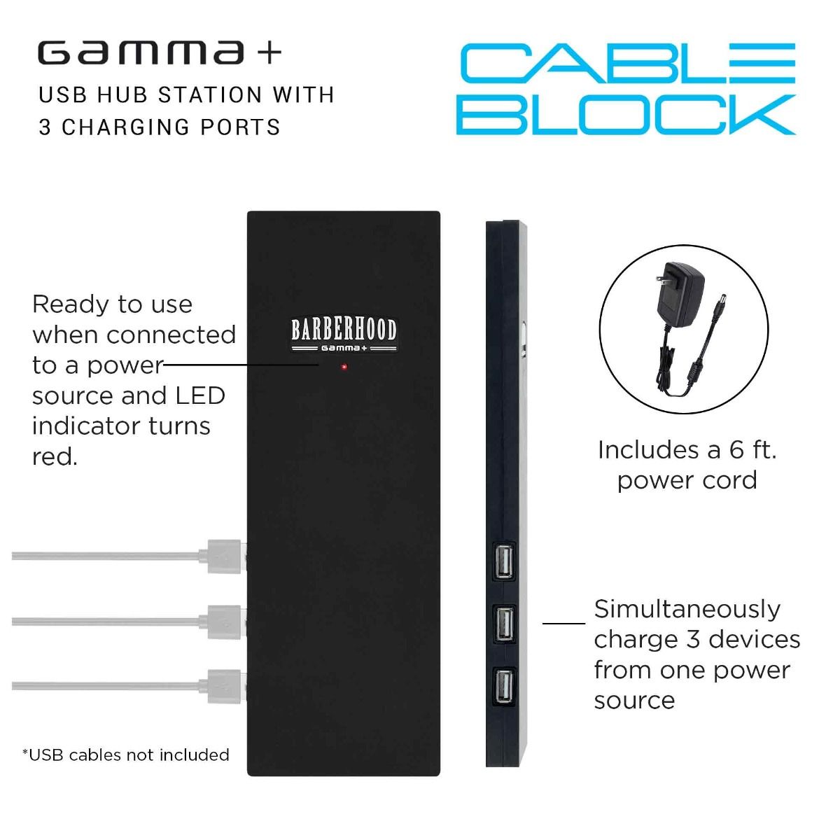 Gamma+ USB Port Hub Station Charging Block